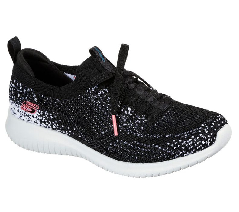 Skechers Ultra Flex - Twilight Twinkle - Womens Slip On Shoes Black/White [AU-TZ8760]